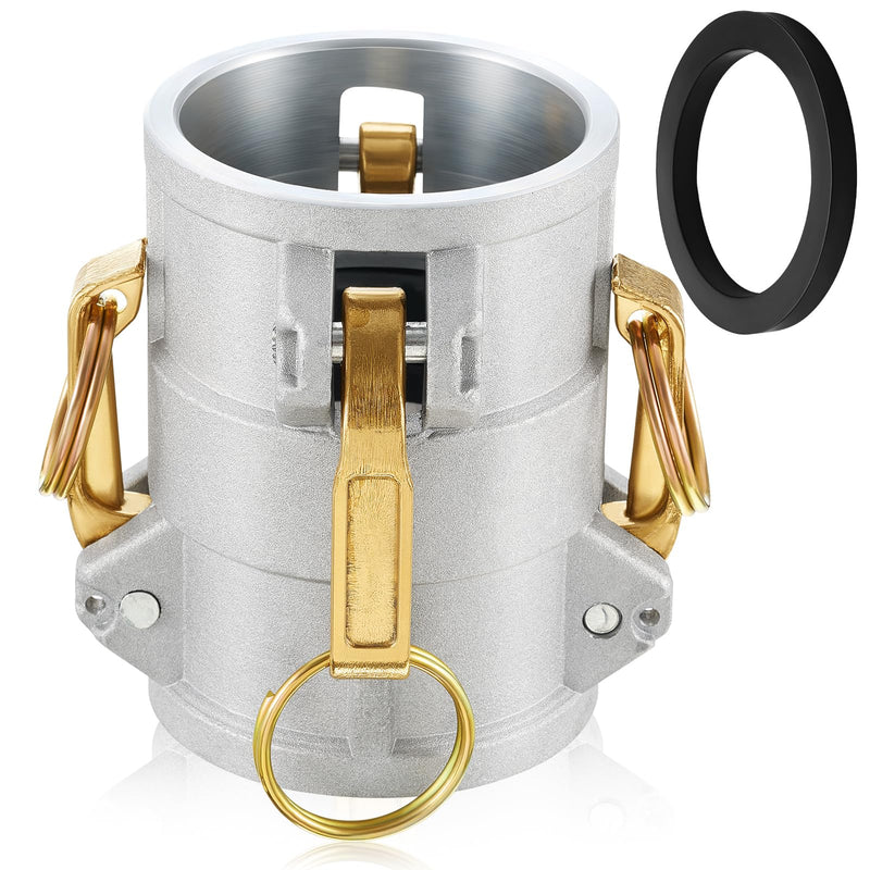 Aluminum Type DD Cam and Groove Hose Fitting Female Camlock Aluminum Cam Lock Fitting for Hydraulic Oil Refrigeration Oil Water, 225 PSI (2"x2") 2"x2"