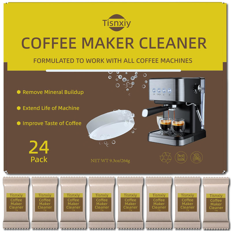 Coffee Maker Cleaner & Descaler Tablets - 24 Count - Compatible with Deep Cleaning and Descaling for All Coffee Makers - XL Tablets-Removes Limescale-Deep Cleans Unscented