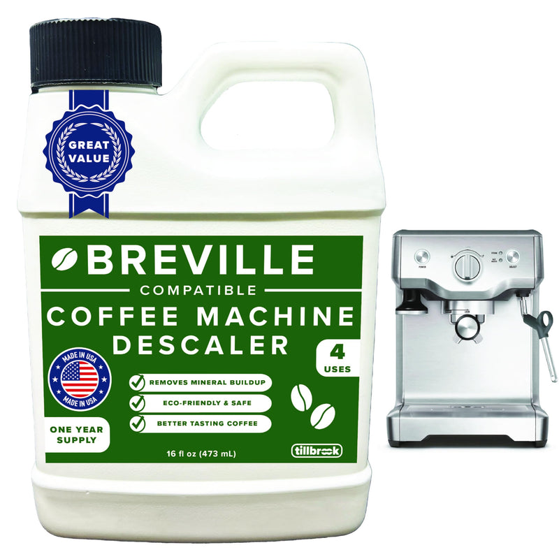 Breville Espresso Machine Compatible Descaler - 1 YEAR SUPPLY - Concentrated Descaler for Breville - 16 oz Coffee Maker Cleaner for Breville, Nespresso, Delonghi, Espresso Machine - 4 Uses