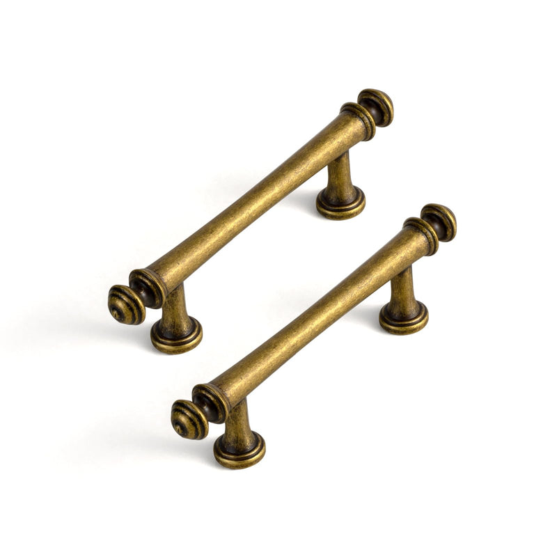 Goo-Ki 6 Pack 3 in（76mm） Hole Center Cabinet Pulls Antique Brass Zinc Alloy Kitchen Drawer Pulls Drawer Handles 9618-GT-76 3 In Hole Centers