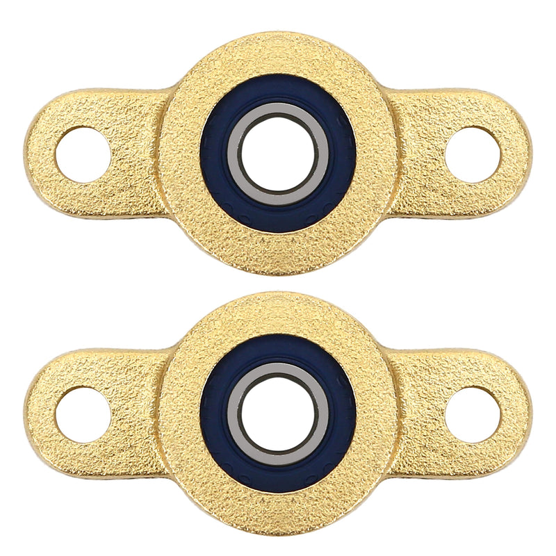 2 Pack Pillow Block Bearing for 6.35mm Diameter Shaft, 1/4 in Bore, 2-Bolt Flange, Self Aligning Cast Iron Housing, Set Screw Locking Style Flange Pillow Block Bearing