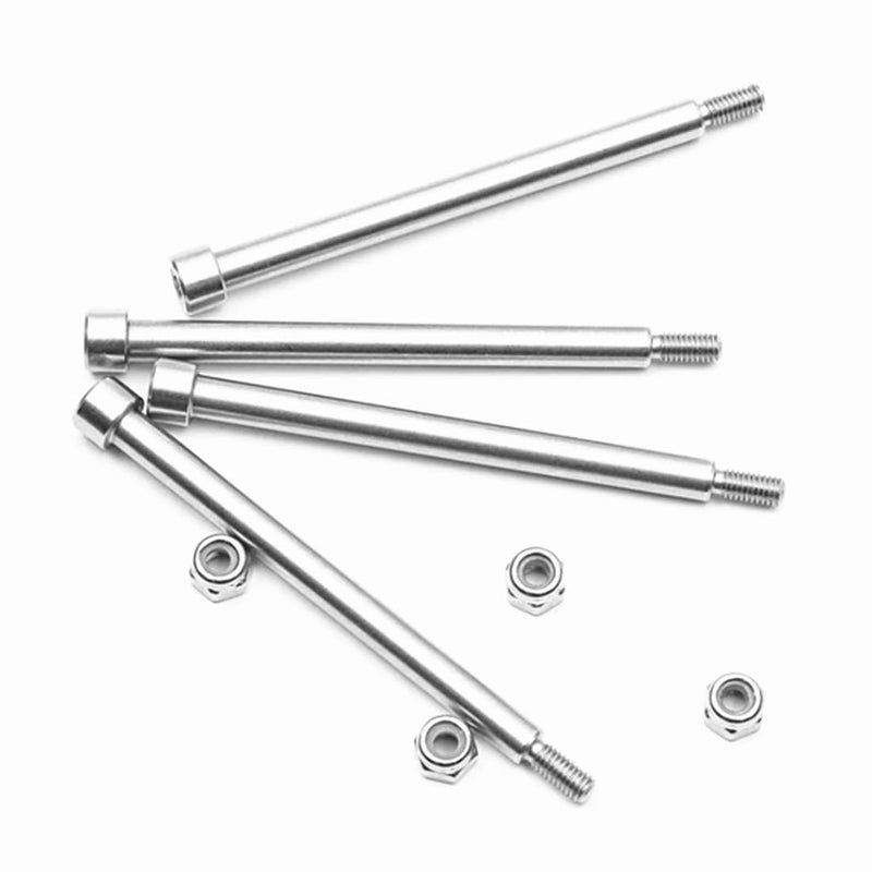 4Pcs Steel 4X56mm Threaded Hinge Pins A-arm Pins 70510 & M3 Nut for 1/5 X-Maxx XMAXX RC Car Upgrades Part (Silver