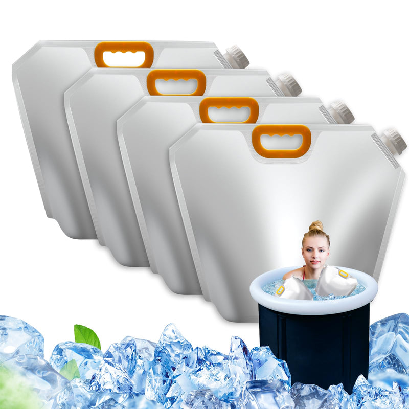 4Pack Ice Bath Bags, Reusable 10L Freezer Water Bags for Ice Bath Collapsible Bathtub Freezer Water Cold Plunge