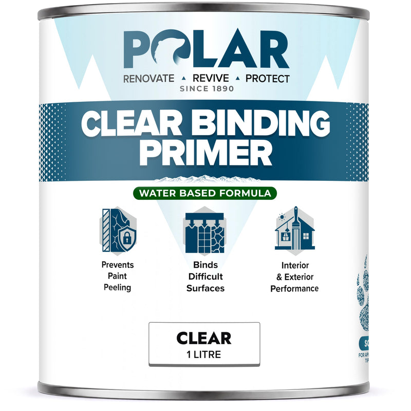 Polar Clear Binding Primer - Clear Primer Paint - Water Based - 1L 33 Fl Oz (Pack of 1)