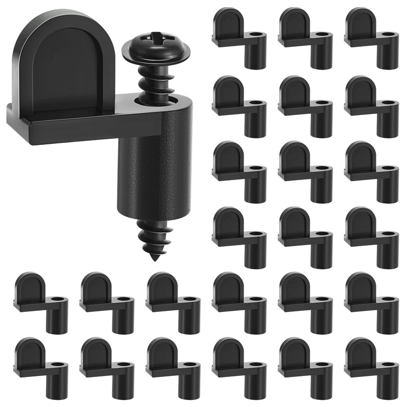 Blulu 24 Pack 3/8 in Nylon Window Screen Clip with Screws Black Offset Window Clips for Fastens Winter Window Screens, Storm Windows, Storm Panels, Screen Door Clips
