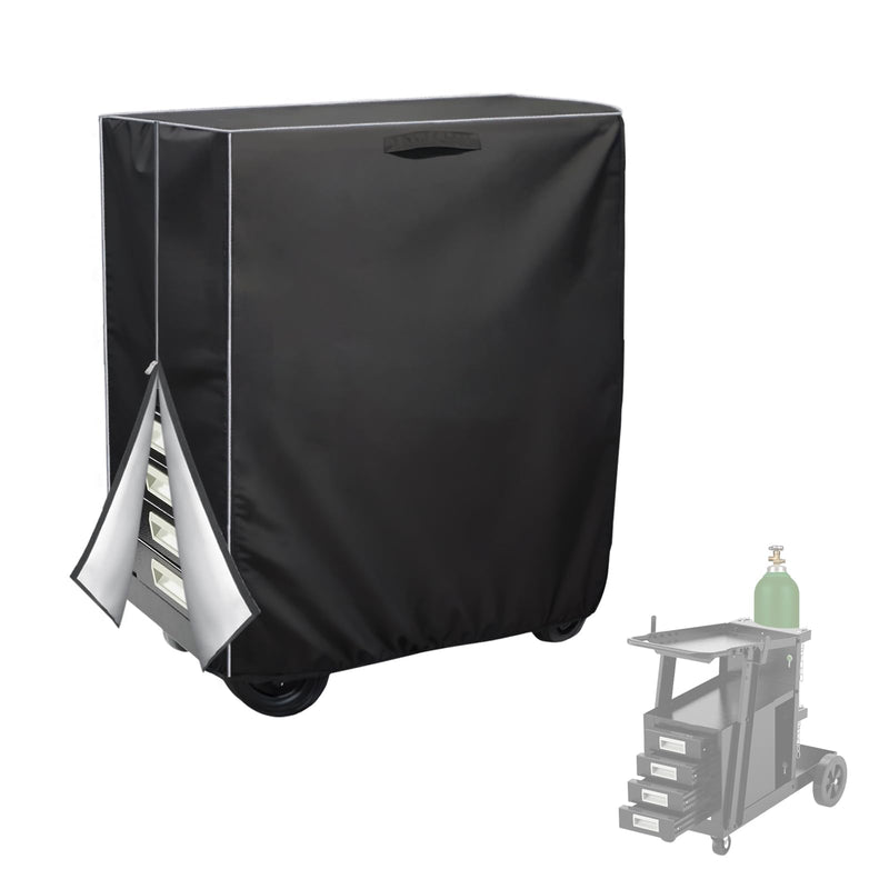 Welding Cart Cover, Protects Cart & Gas Cylinder, Suitable for Tig Mig & Plasma Cutter Rolling Welding Cart - Heavy-Duty Waterproof & Dustproof - Easy Access Zipper