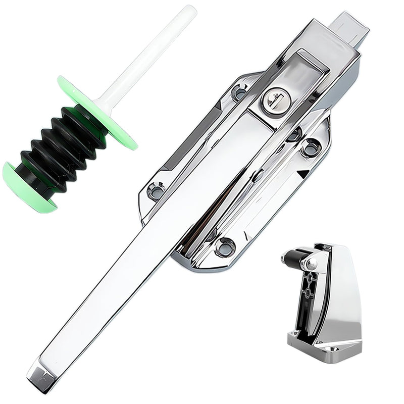 Freezer Door Handle 3.5 Inch Height, Secure Latching Mechanism - Ideal for Walk-in Coolers and Freezers - Includes Emergency Escape Rod and Mounting Hardware Silver 3.5inch
