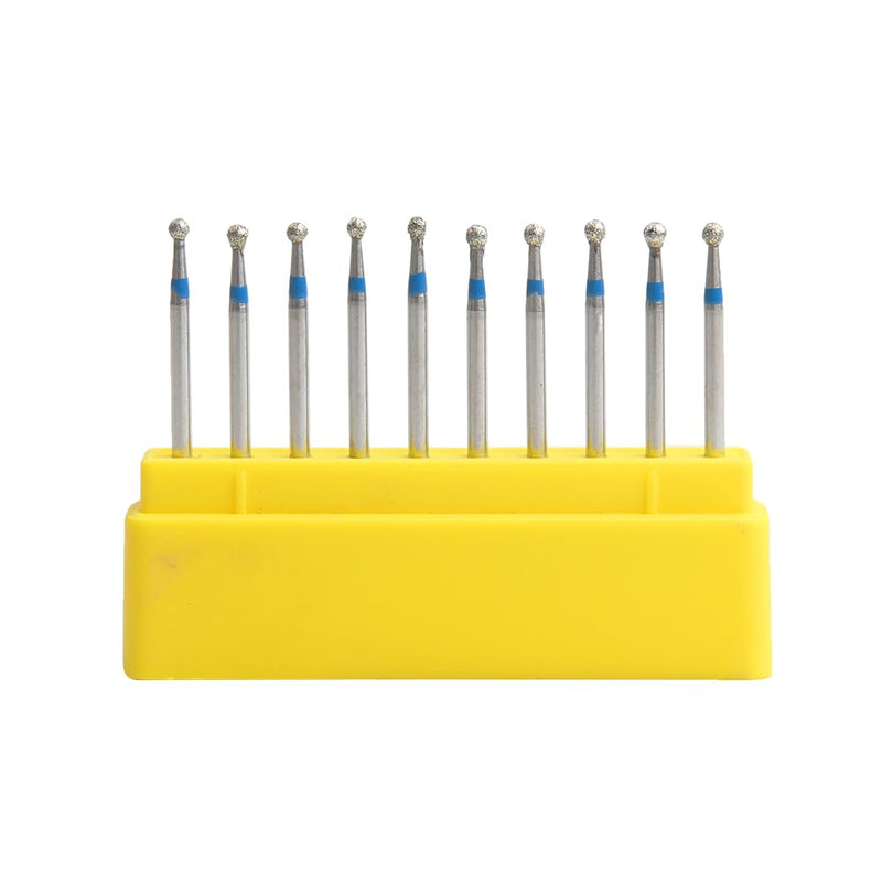 Diamond Burs FG High Speed Burs Drill Ball Shape Composite Polishing Kit for Ceramic 1.6mm Dentistry Grinding Tool（10 Pcs）