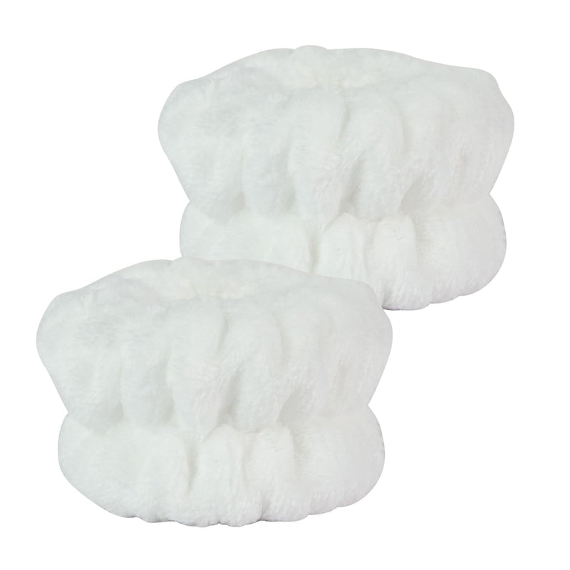 2pcs White Wrist Bands for Washing Face, Spa Face Wash Wristbands, Absorbent Microfiber Wristbands for Bathing, Yoga Practitioners, Fast Drying, Prevent Water Spilling Down Your Arms