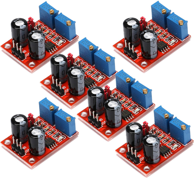 6 Pack NE555 Pulse Generator Frequency Duty Cycle Adjustable Module Square Wave Stepper Motor Driver DC5V-12V Signal Generator for Arduino DIY
