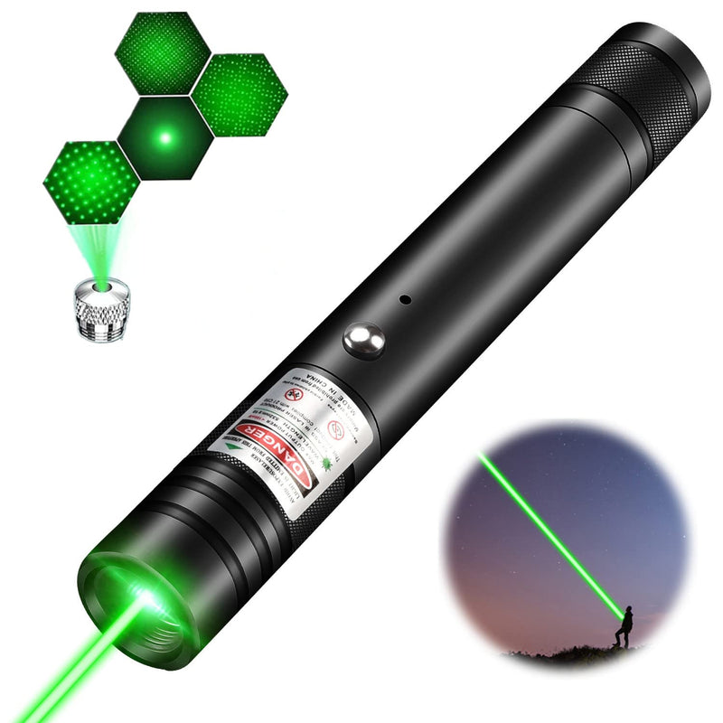 Flashlight with Green Laser Pointer, Rechargeable Laser Pointer High Power for TV/LED/LCD Screens Presentation Office, Outdoor Uses, Adventure, Professional Business Gifts