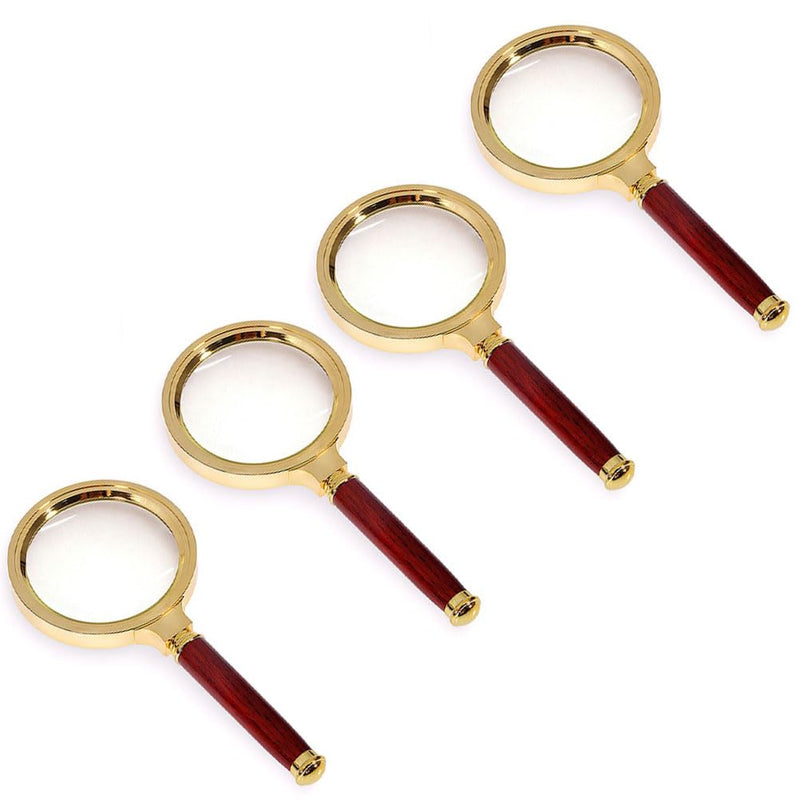 4 Pack Magnifying Glass 6X Magnification Magnifier Handheld Magnifier for Science, Reading Book, Inspection Red 6x 4 Pcs