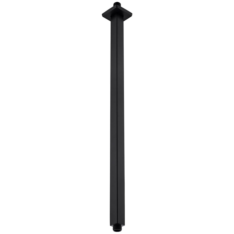 BESTILL 24 Inch Matte Black Ceiling Mount Shower Arm and Flange, Square Rain Shower Arm