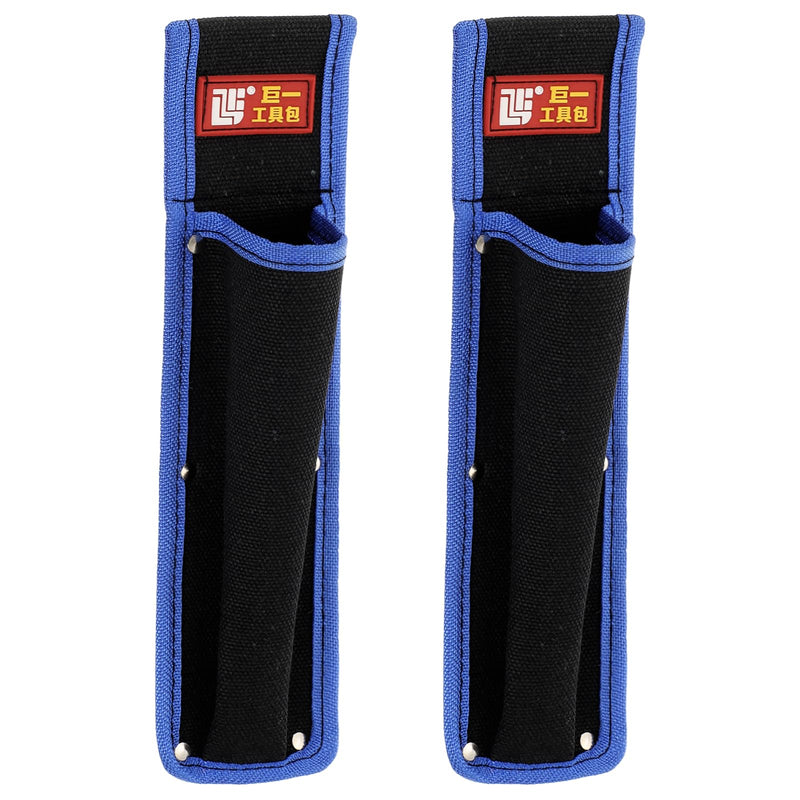 HARFINGTON 2pcs Welding Rod Pouch 12.26" x 3.15" x 9.45" Canvas Welding Rod Bag Leather Electrode Holder with Waist Belt Rivet Reinforcement for Storage Welding Tools, Black Blue 12.26" x 3.15" x 9.45"