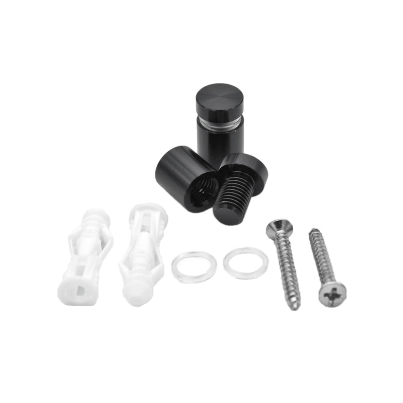 Aluminum Standoff Screws, Pack of 12pcs, Wall Sign Standoff Mounting Hardware Advertising Glass Standoff Nail for Hanging Acrylic Picture Frame (12, Black, 1/2" x 1/2") 1/2" x 1/2" 12