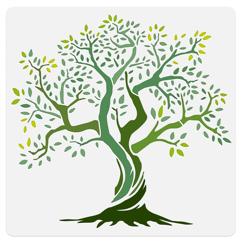 Yggdrasil Tree of Life Wall Stencil Template 11.8 x 11.8 Inch Reusable Plastic Tree Stencil for Painting on Wood Wall Floor Fabric Glass Furniture, Tree DIY Home Decor Or Craft Stencil Tree of Life A