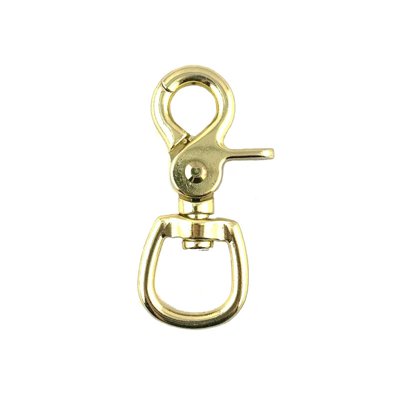Heavy Duty Oval Eye Swivel Trigger Scissor Snap Nickel Plated 3/4" 0.75 Inch 19 mm Round Eye Clip Hooks Durable for Equine Horse Stable Reins Halter Leads Marine Nickel Plated Oval Eye Gold 2