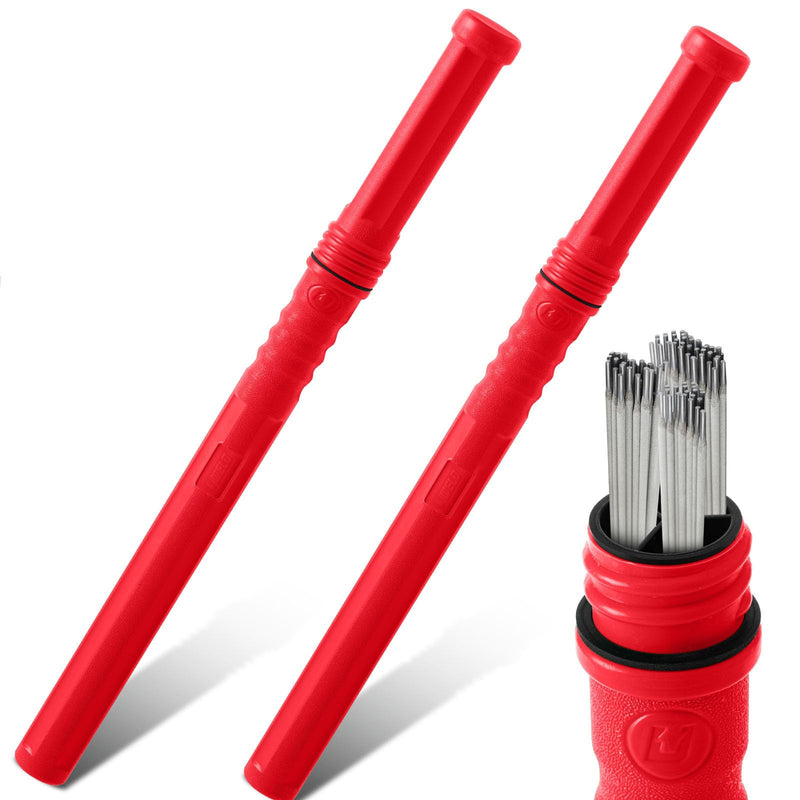 Tandefio 2 Pcs Welding Rod Storage 40 Inch Tig Rod Storage Canisters Welding Electrode Holder Airproof Waterproof Welding Rod Container (Red) Red