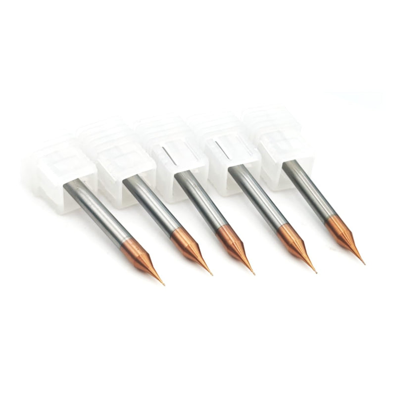 5pcs/Package HRC60 2Flutes Micro Carbide Flat End Mill Square end Mill CNC Cutting Tools for Metal Shank Diameter 4mm (5pcs, Cutting Diameter 0.4mm) 5