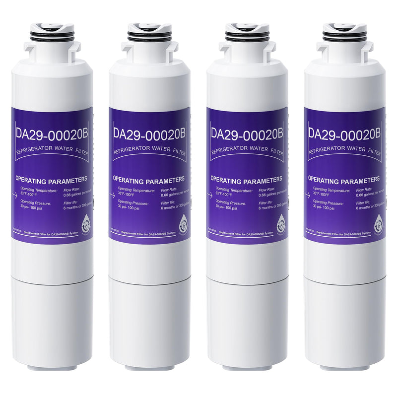 DA29-00020B HAF-CIN/EXP Water Filter Compatible With Samsung DA29-00020A HAF-CIN EXP DA29-00020B-1 RF28HMEDBSR RF263BEAESR DA97-08006A-1, 4 Pack