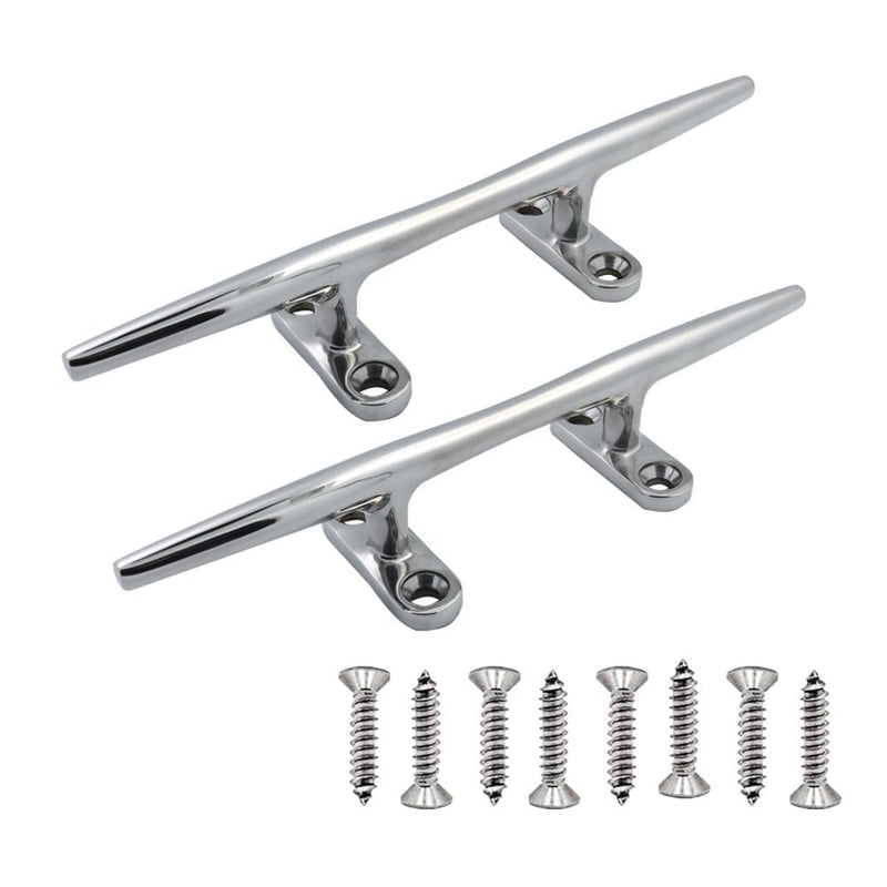 4/5/6/8/10 Inch Boat Cleats Marine Dock Cleats 316 Stainless Steel Open Base Cleats for Boat Kayak Mooring and Home Decor of 2 Pcs 6 inch