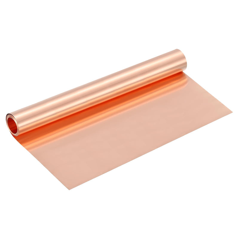 uxcell T2 Copper Sheet Roll, 0.05mm 29Ga Thick, 3050mm x 305mm/10Ft x 12in, Copper Strip for Craft, Electrical, House Repair 3050mm x 305mm x 0.05mm