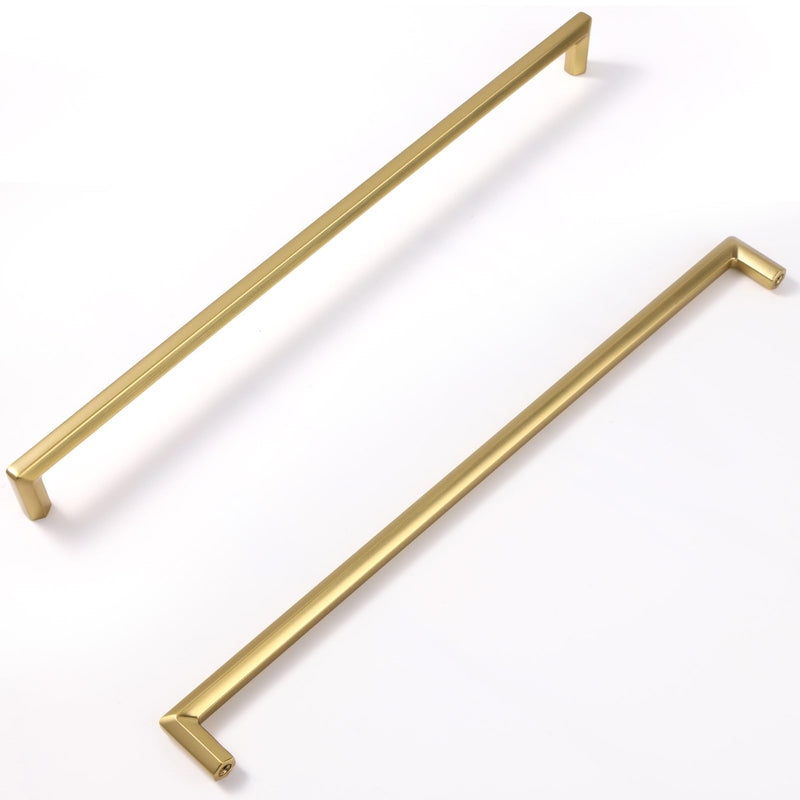 Brushed Gold Zinc Alloy Solid Cabinet Pulls 12-3/5 Inch(320mm) Hole Center,Dresser Cabinet Handles Luxury Cabinet Pull Hardware for Bedroom, Kitchen 6 Pack 2401 12-3/5 In Hole Centers Brushed Gold