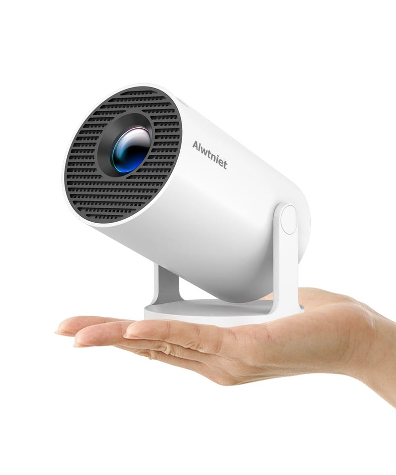 HY300PRO Mini Projector with Wifi and Bluetooth, 4K Support 200ANSI Smart Portable Projector, Auto Keystone, 180 Degree Rotation, Android 11 for Outdoor, Bedroom, Movie, game & business Manual Focus