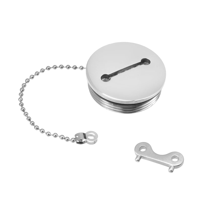 Bitray 316 Stainless Steel Boat Deck Filler Cap Marine Fuel Cover with Chain and Key Marine Boat Fill Port - 2"/50mm Silver / 50mm