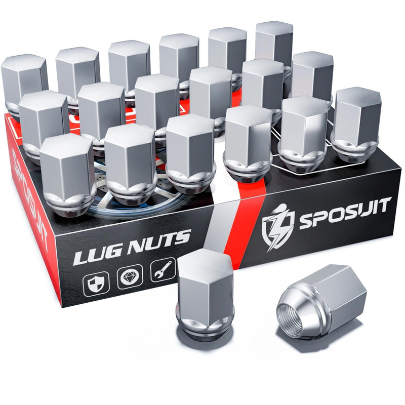 Sposuit M14x1.5 Lug Nuts - Replacement for 2004-2024 Chrysler 300,2004-2024 300C - OEM Factory Style Closed End Chrome Lug Nut(20 Pcs)