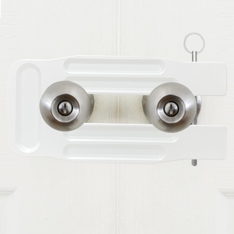 French Door Lock Childproof | Adjustable Double Door Reinforcement Lock for French Doors Home Security | Add High Security to Prevent Home Unauthorized Entry | Unibody Aluminum Construction White