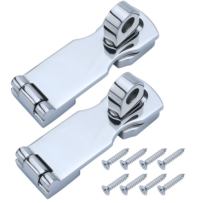 Marine Grade Door Hasp Anti-Rattle Boat Latches with Turning Padlock Eye Mount, 316 Stainless Steel Marine Hatch Latch Boat Heavy-Duty - Yacht & Boat Hardware - 1Pcs/2Pcs Pack of 2