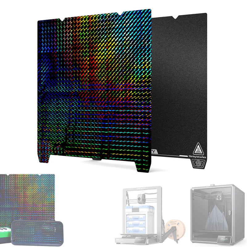 Creality K1 Max Double-sided Printing “Phantom” Platform 315*310mm (Glossy PET + Coated PEI), Without soft magnetic sticker, 3D Printer Platform for Ender-3 V3 Plus/CR-10 Smart/Pro/Ender-3 Max/Max Neo
