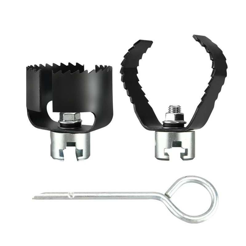 Drain Auger Attachment Set for 4"-8"Pipe Cleaning 1-3/16"(30MM) 3-Pack Spiral Cutter,Grease Cutter and Pin Key Compatible Drain cleaning Machine 1-1/4”,6/5” and 1-1/2”Cable