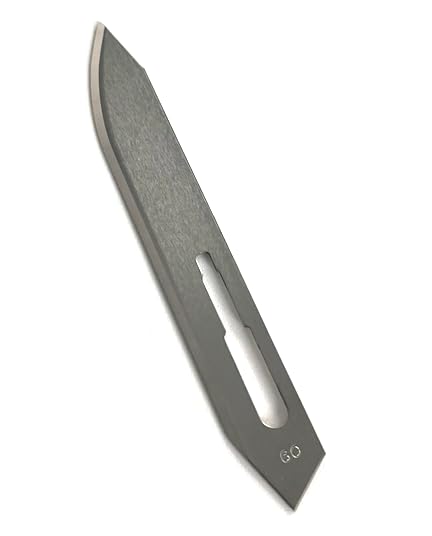 #60 Stainless Steel Scalpel Blades - Compatible with Havalon Piranta - 100 Pack of No. 60 Blade