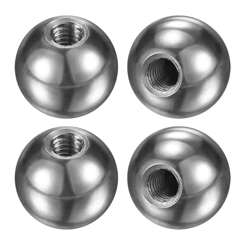 4Pcs Threaded Ball Nut Knobs, M4x12mm 304 Stainless Steel Female Thread Ball Nut Cap for Lighting Fixtures/Machinery/DIY, Round Solid Screw Cap Cover [Silver] 4