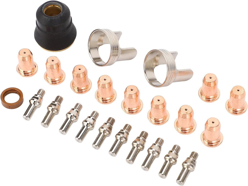 24Pcs IPT40 Plasma Cutter Consumables Set, Plasma Cutting Torch Accessories, Brass Electrode Kit Compatible with YESWELDER CUT 55DS Pro/CUT 65DS Plasma Cutter