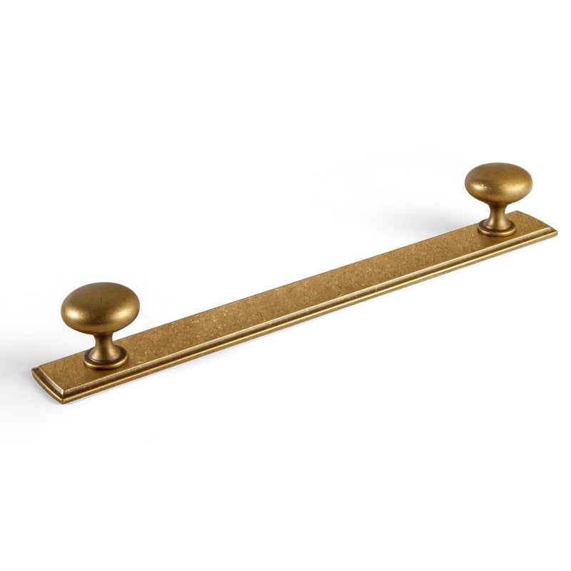 Goo-Ki Antique Brass Zinc Alloy Cabinet Knob with Backplate - 7.56''(192mm) Hole Center Cabinet Pull Hardware for Bedroom, Kitchen, 2 Pack（8611-G011） 7.56'' Hole Center