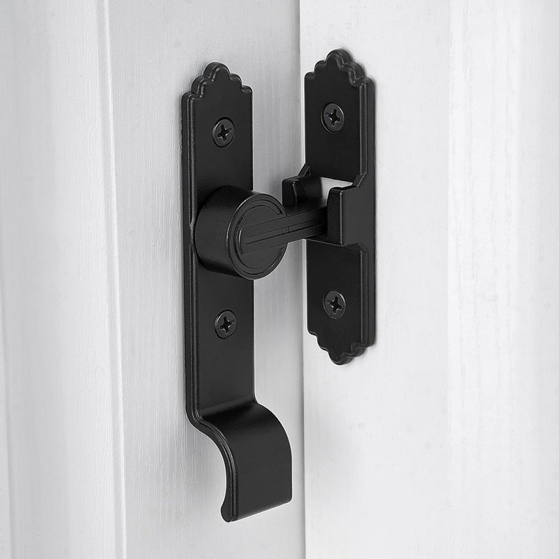 3 Packs 90 Degree Black Barn Door Locks and Latches,Flip Sliding Barn Door Latch with Handle,Heavy Door Latches,Door Security Latch Lock for Cabinets,Bathroom,Garden,Closet Door,Window,Garage 3