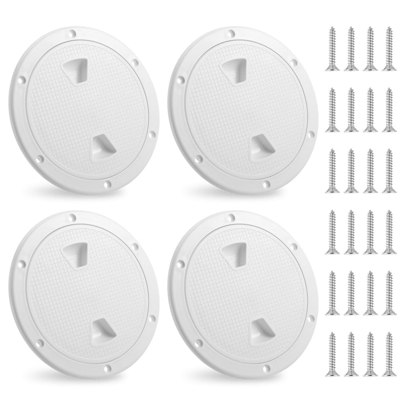 4 Pack 4 inch Boat Hatch Circular Non Slip Inspection Hatch Boat Detachable Deck Hatch Cover with 24 Attached Screw Boat Parts for Marine Yacht RV Truck Vent Accessories