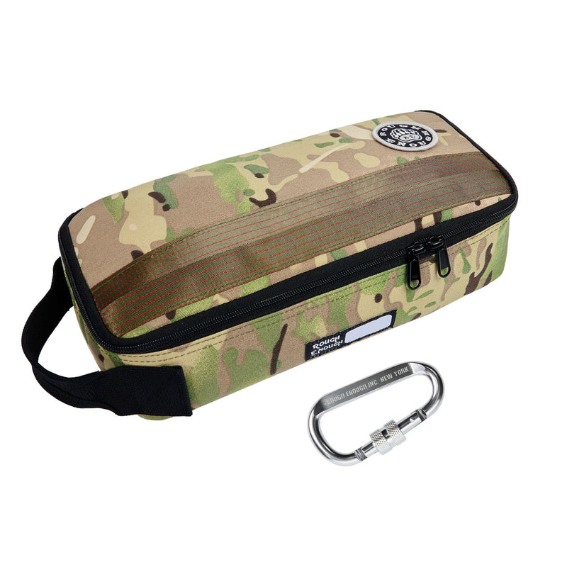 Rough Enough 12" Small Tool Bag, Heavy Duty Tool Pouch for Electricians, Motorcycle Repair & Camping, Water-Resistant Padded Organizer, Portable Compact Tool Case for Travel, Camo