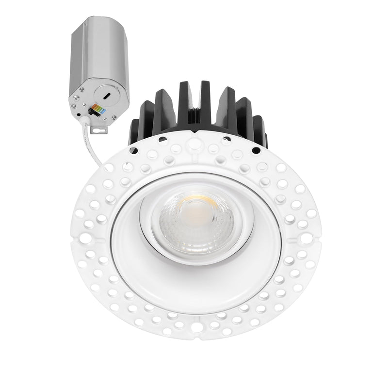 Maxxima 2" Trimless Recessed LED Eyeball Gimbal Downlight, 600 Lumens 5 CCT | Adjustable Color Selectable 2700K/3000K/3500K/4000K/5000K, 360° Rotation, Dimmable Canless IC Rated, J-Box Included