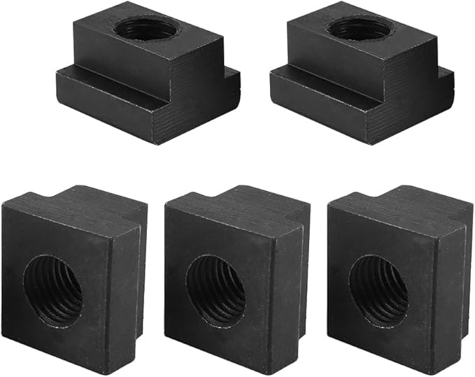 5Pcs T Slot Nuts Carbon Steel T Sliding Nuts M8 Threads Fit Into T-Slots in Machine Tool Tables,Black Oxide Finish