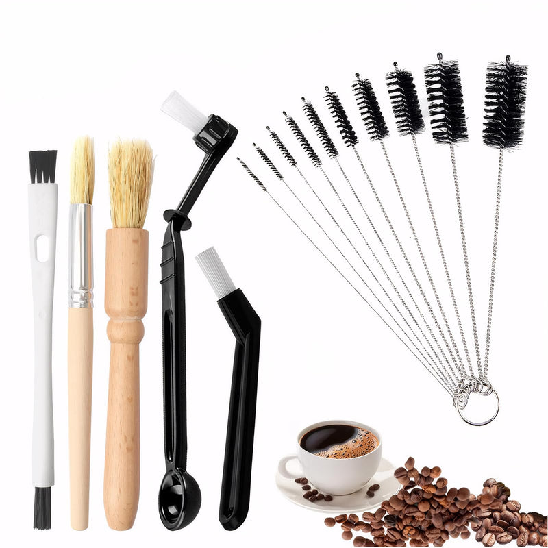 Coffee Machine Cleaning Brush - 15 PCS Straw Brush,Long Handle Bottle Brush, Flexible Scrub Brush for Water Bottles, Glasswares, Mugs,Coffee Pots, Cups,Water Bottles,Bent Pipe