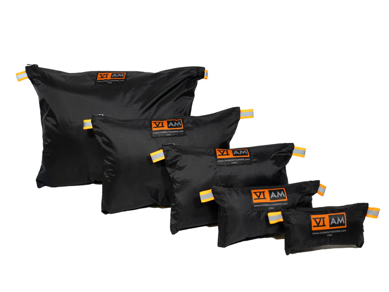 VIAM Outdoors B3's Big Belt Bag Tool Bag Zipper Pouch, Premium Utility Multipurpose Storage Organizer Tool Pouches for Hunting, Camping, Backpacking, Travel - 5pc Black Black B3