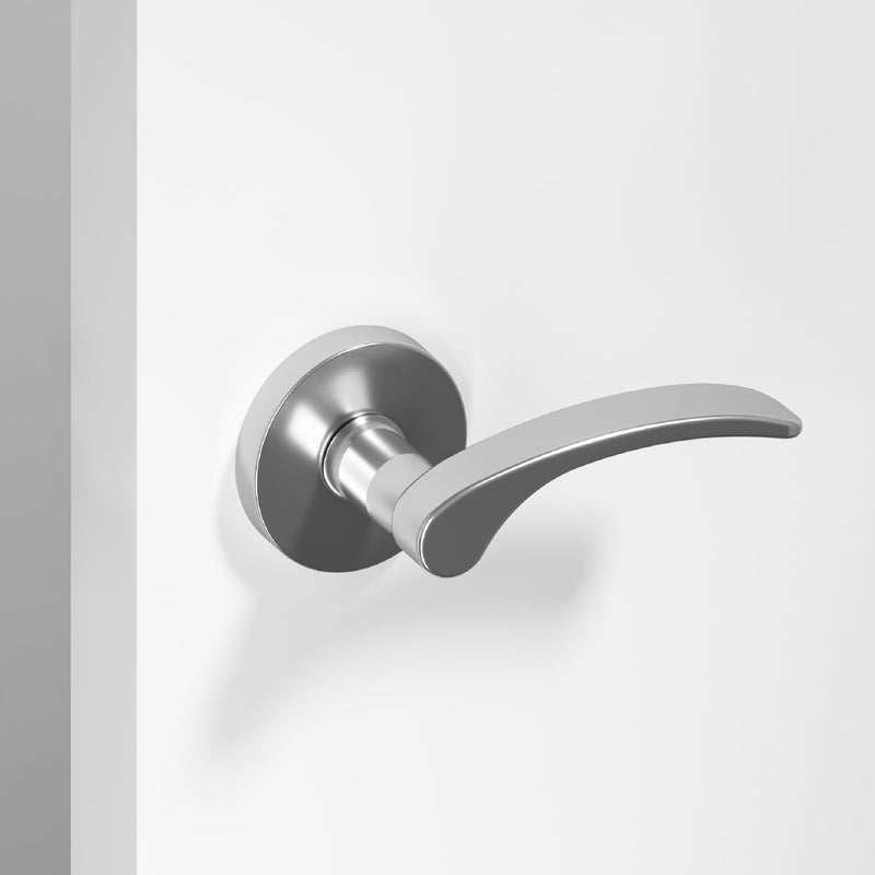 Okun Brook Dummy Door Handle, Chrome Non-Turning Door Lever 1-Pack – Right-Handed Decorative Interior Handle for Closet, Pantry, Hallway & French Doors, Sleek Modern Design Dummy-Right