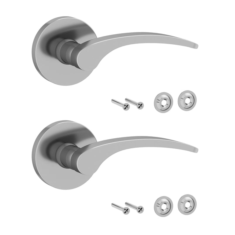 Okun Brook Dummy Door Handle – 2 Pack, Right-Handed, Non-Turning Lever for Closet, Pantry, or Hallway Doors – Chrome Finish