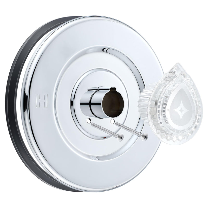 Enhon Tub and Shower Trim Kit, Shower Trim Compatible with Moen Chateau T470 Single Handle Tub/Shower Standard Valve, Escutcheon Screws Tube and Handle(Chrome, Knob) Chrome