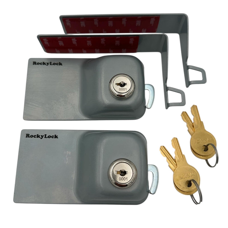 Child Proof Fridge Lock with Keys – Child Safety Refrigerator Cabinet Lock (2 Pack, Gray) 2