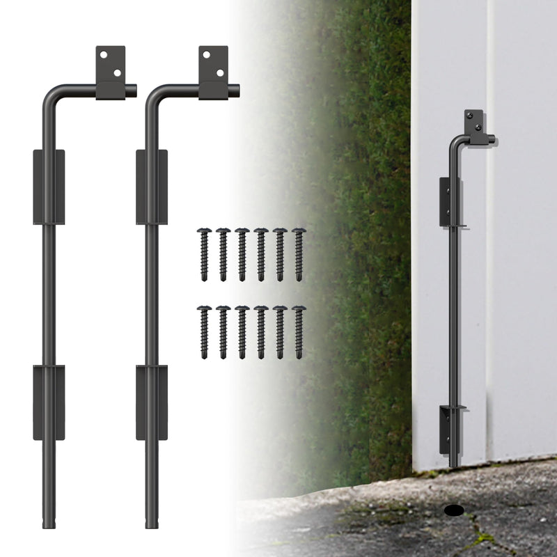 18" Heavy Duty Cane Bolt Gate Drop Rod with Upgraded Design, Square Drop Rod Kit for Double Gate Wood PVC Vinyl Metal Yard Gate Latch-2 Pack 18 Inch-2 Pack